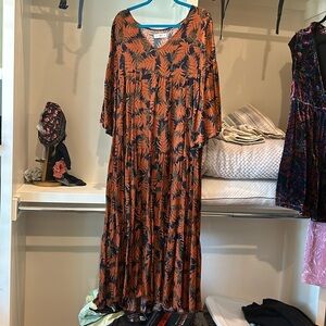 Fall leaves maxi dress